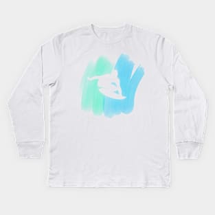 Surfer riding the wave Kids Long Sleeve T-Shirt